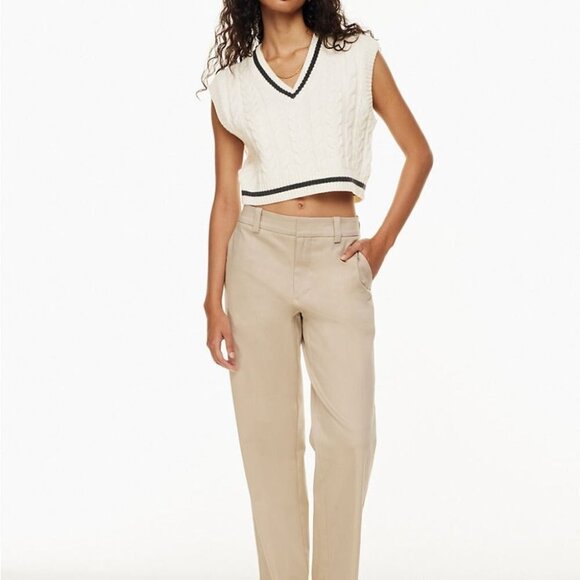 H&m Tan Wool Alpaca Blend Cropped Sweater Vest Size L - Picture 9 of 9